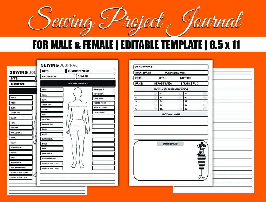 Sewing Journal Planner Printable 